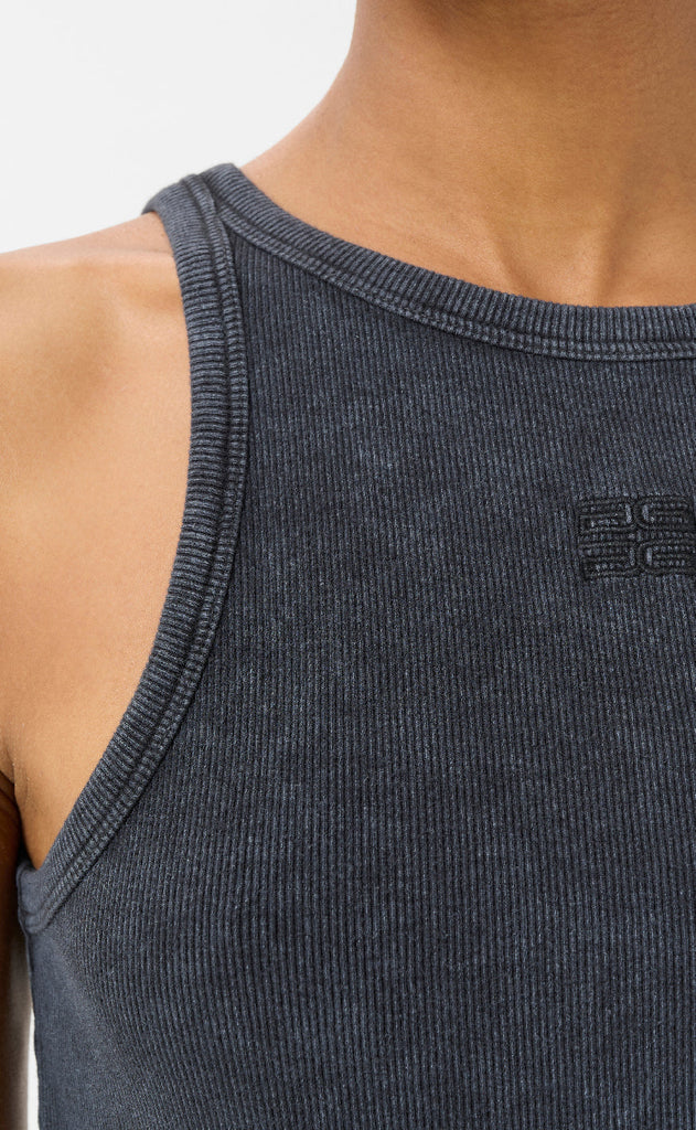 Gestuz Topp - Drew Washed Logo - Grey washed