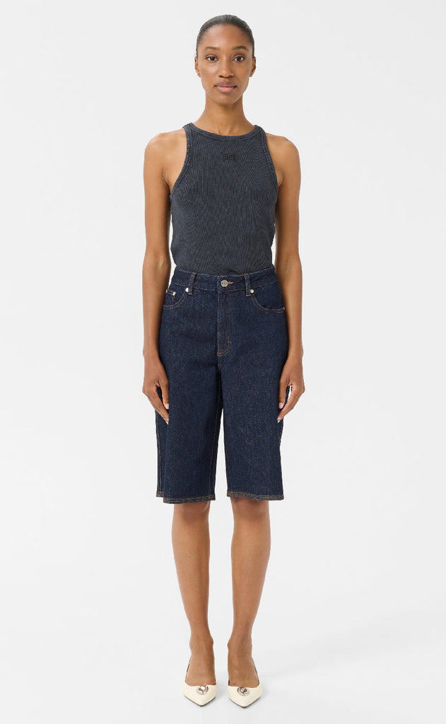 Gestuz Topp - Drew Washed Logo - Grey washed