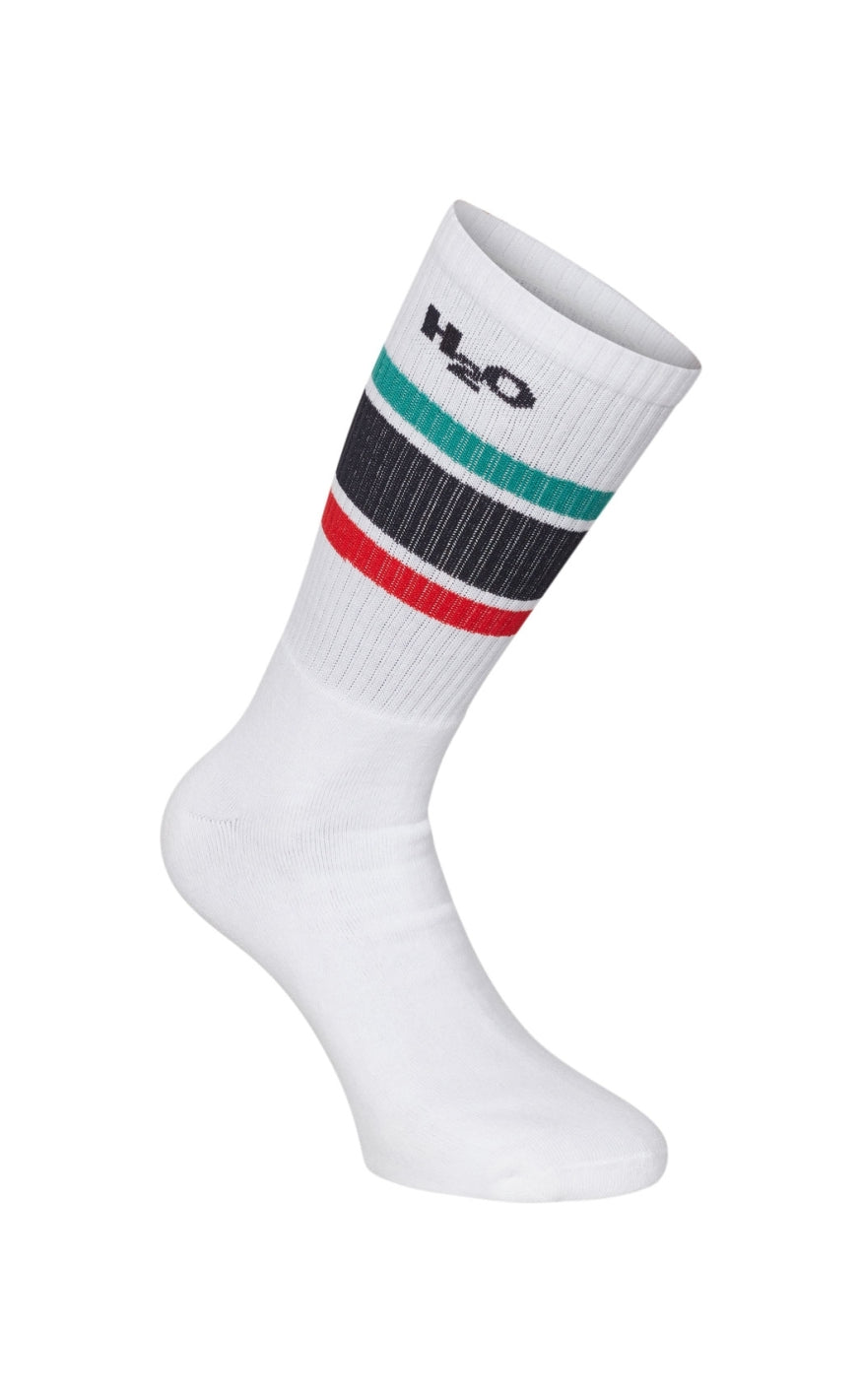 H2O Strømper - Crew - White/Green/red/Navy