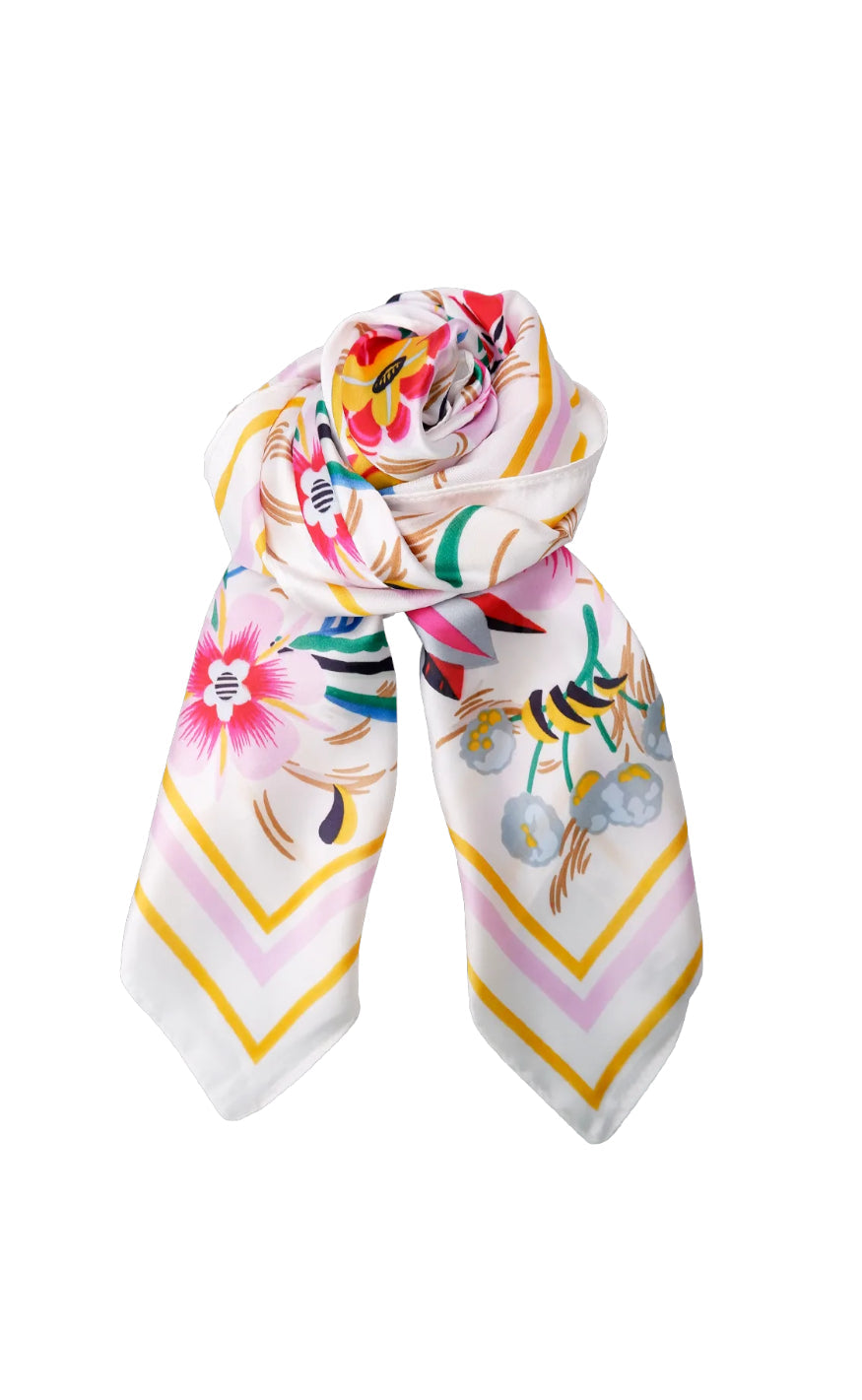 Black Colour Skjerf - Jasmine - White
