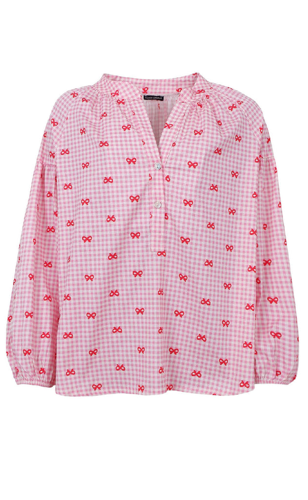 Black Colour Skjorte - Witty - Pink Bow