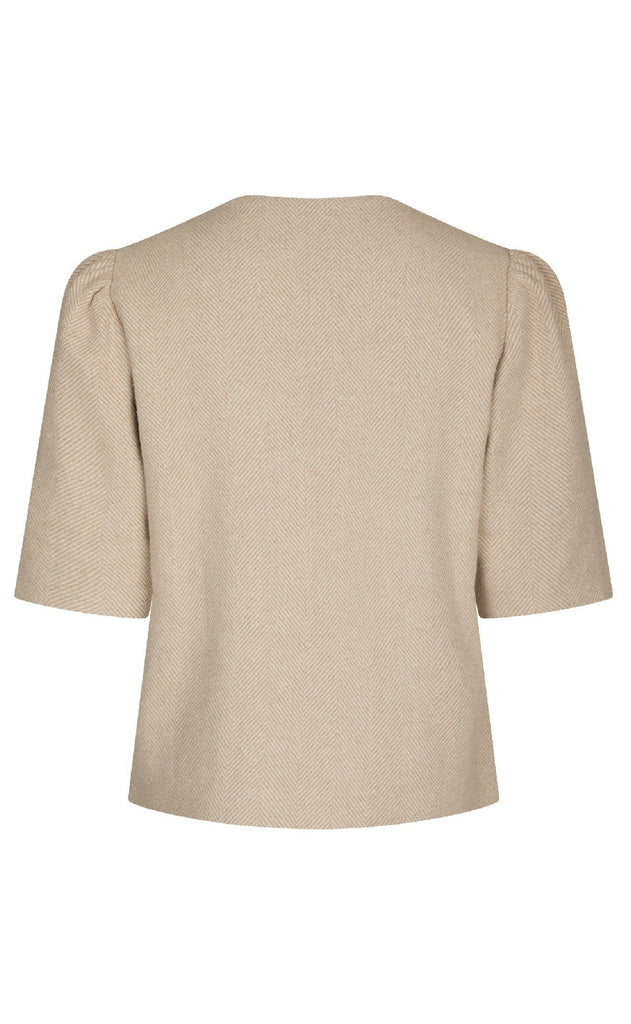 Neo Noir Blazer - Xanthe Light Herringbone - Sand