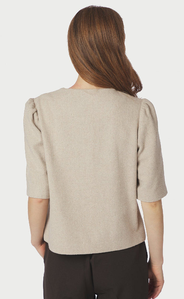 Neo Noir Blazer - Xanthe Light Herringbone - Sand