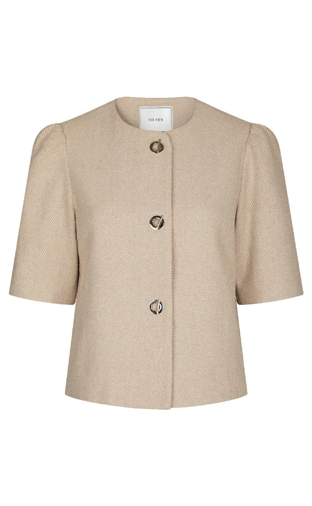 Neo Noir Blazer - Xanthe Light Herringbone - Sand