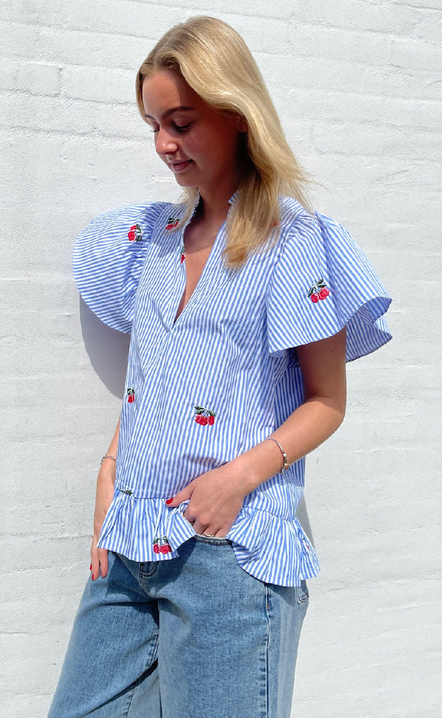 Love & Divine Topp - Love1384 - Blue/Cherry