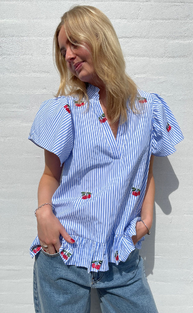 Love & Divine Topp - Love1384 - Blue/Cherry