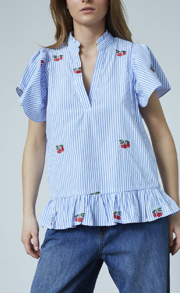 Love & Divine Topp - Love1384 - Blue/Cherry
