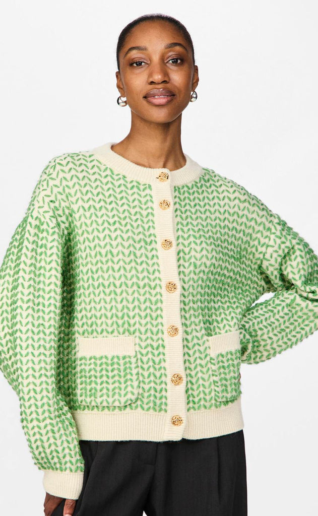 YAS Cardigan - Gea - Birch/Medium Green