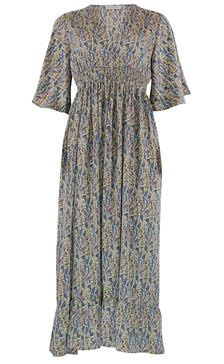 Continue Kjole - Thilde - Yellow Paisley