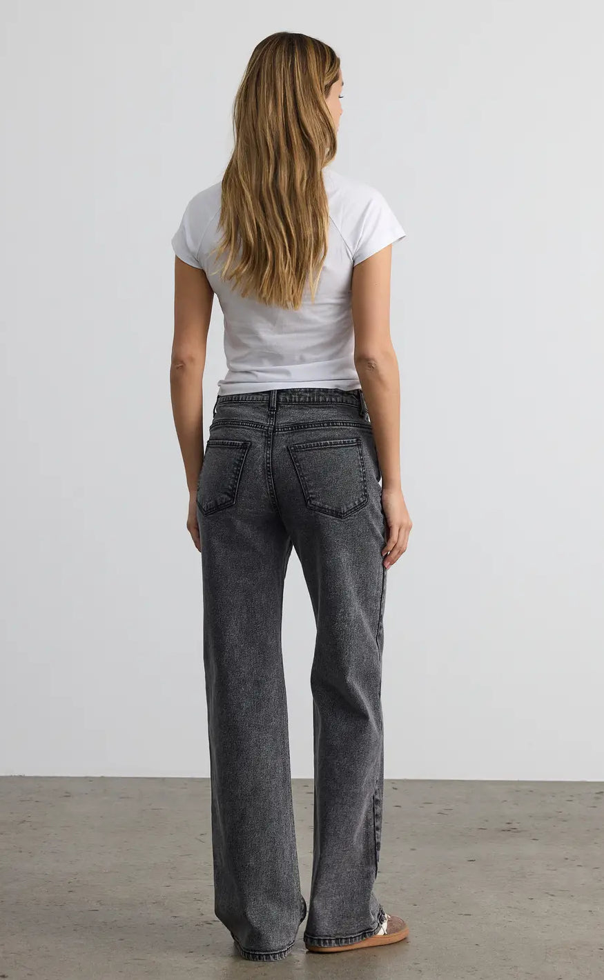 Noisy May Bukser - Yolanda NW Wide - Dark Grey Denim
