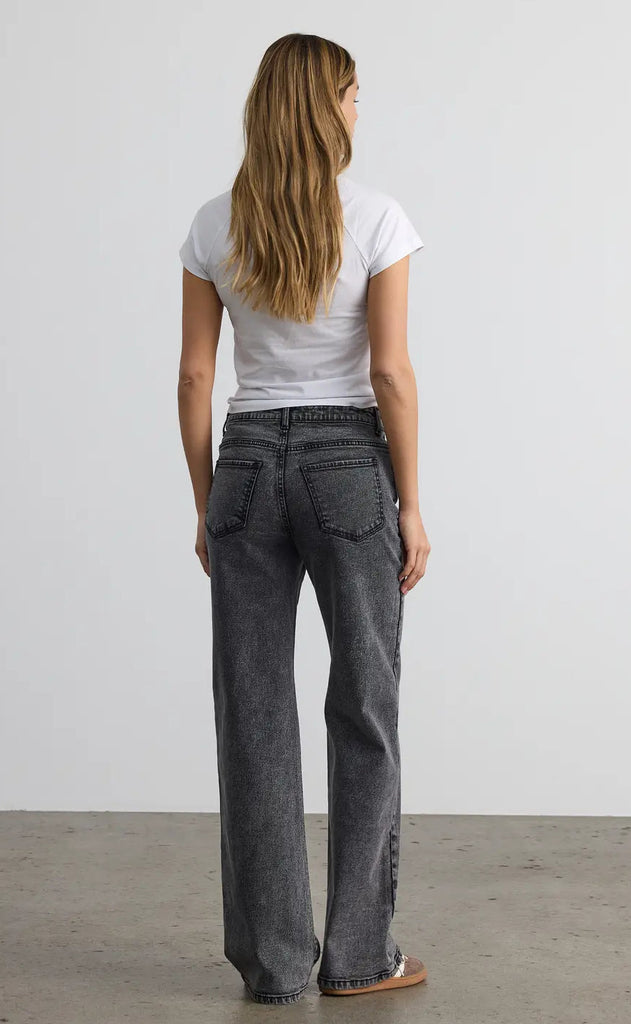 Noisy May Bukser - Yolanda NW Wide - Dark Grey Denim