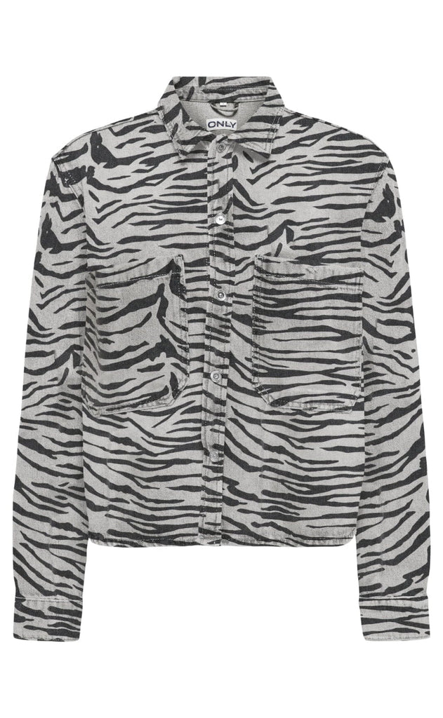 ONLY Jakke - Cassie - Light Grey Denim Zebra