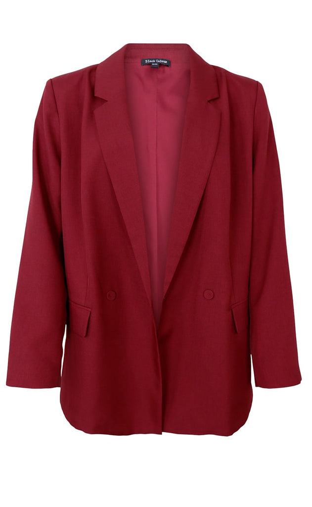 Black Colour Blazer - Zarra - Wine