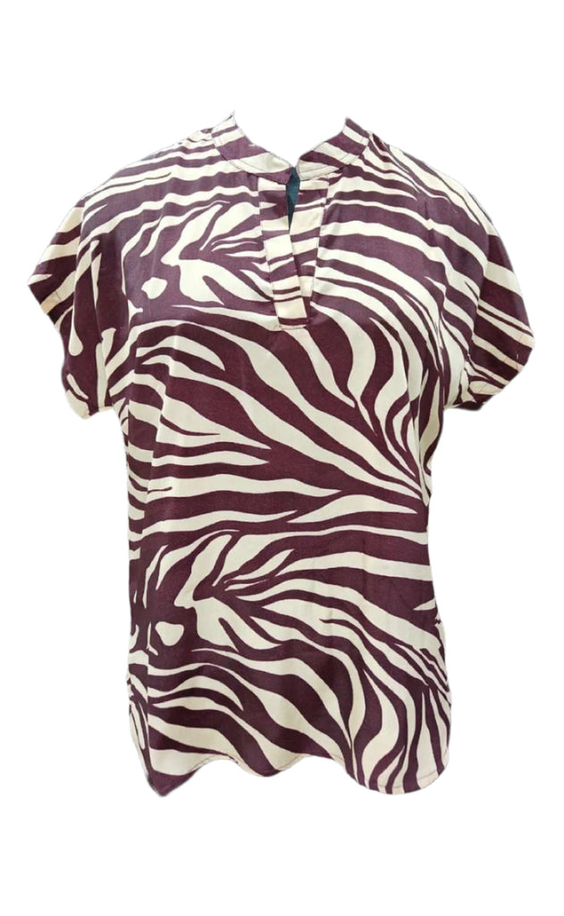 Black Colour Bluse - Luna Andra - Berry Zebra