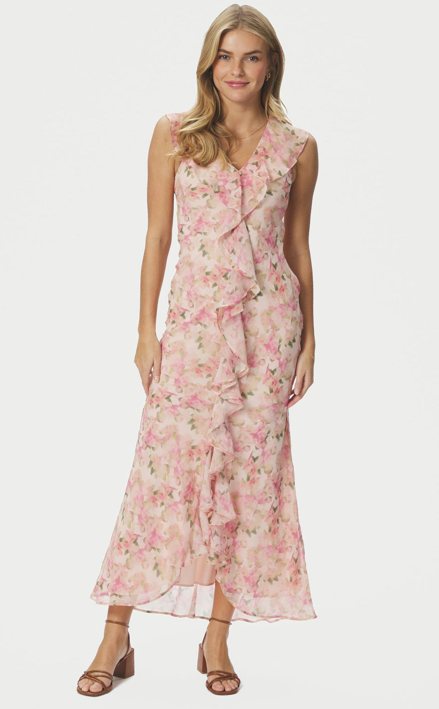 Neo Noir Kjole - Zella Chiffon - Dusty Pink