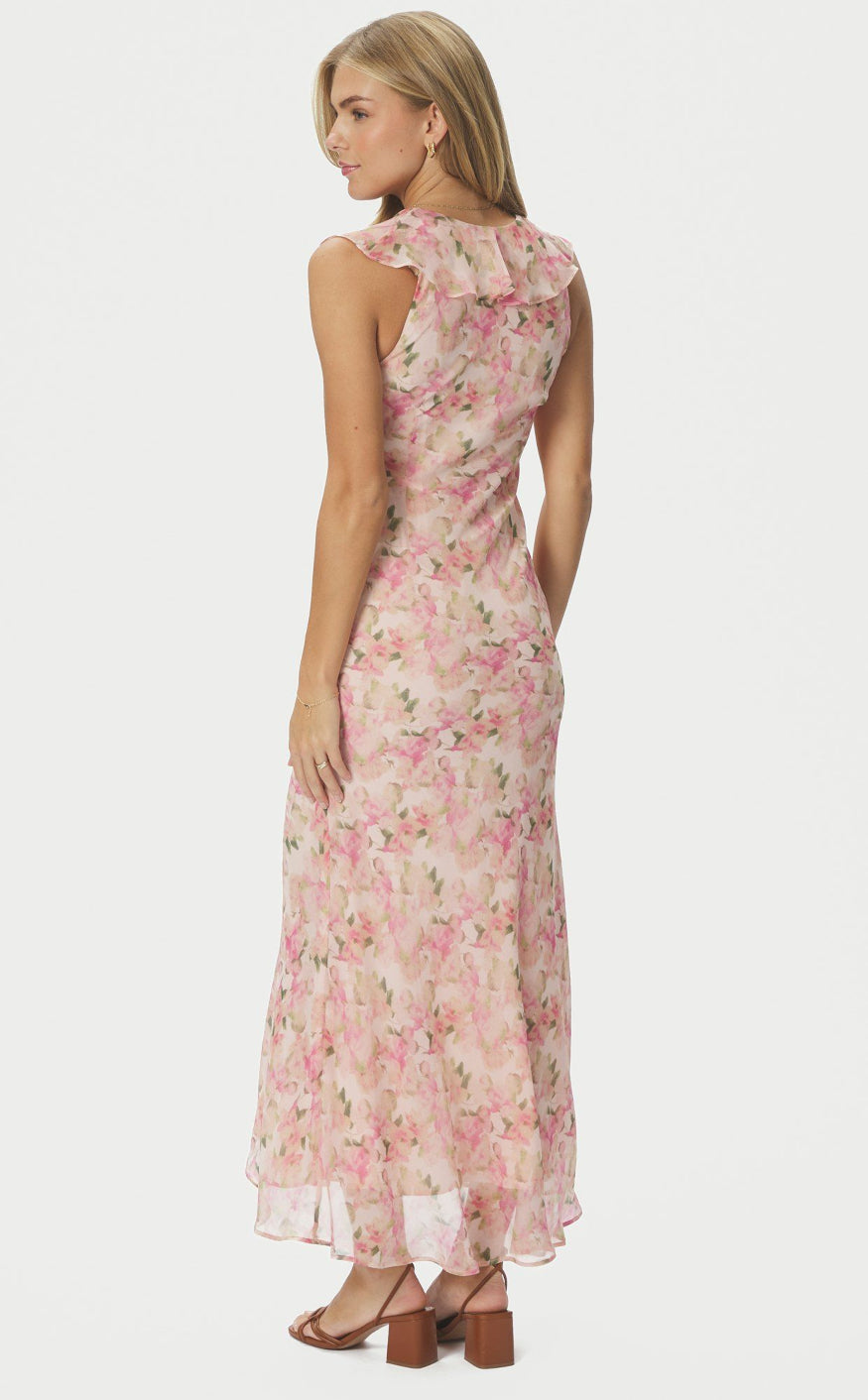 Neo Noir Kjole - Zella Chiffon - Dusty Pink