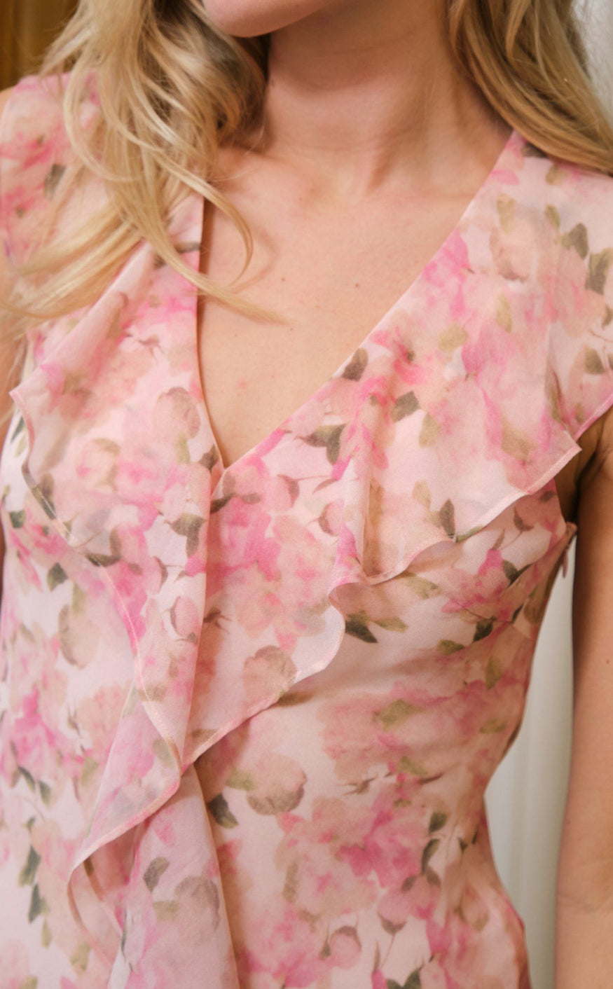 Neo Noir Kjole - Zella Chiffon - Dusty Pink