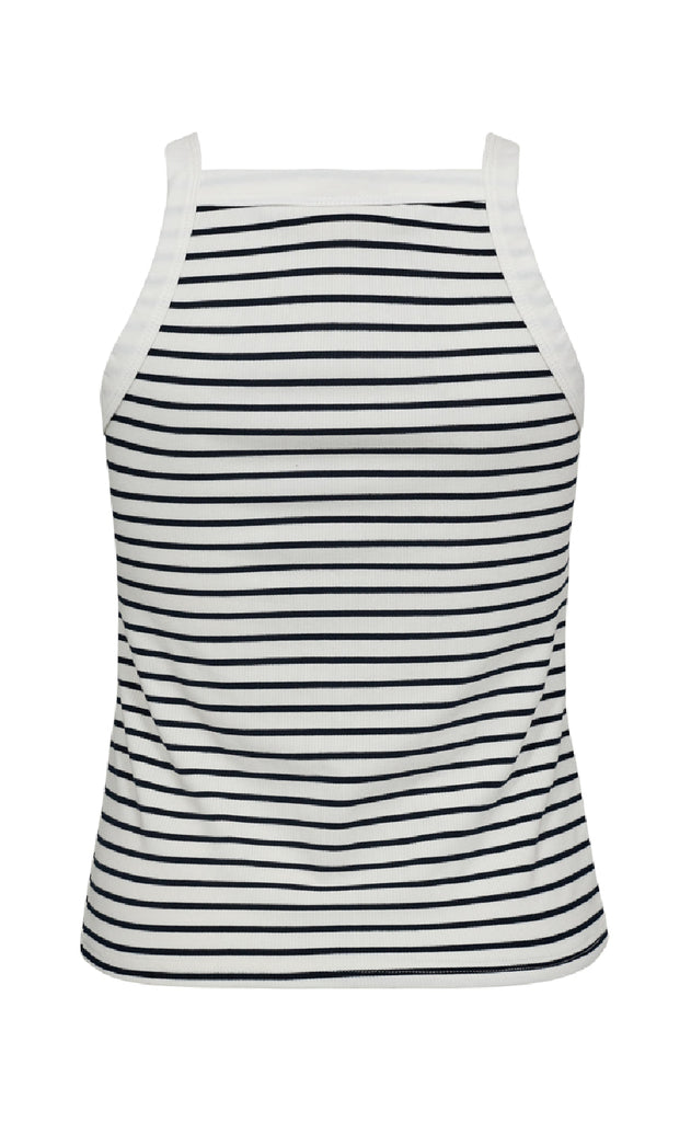 Freequent Topp - Zia - Brilliant White w. Navy Blazer
