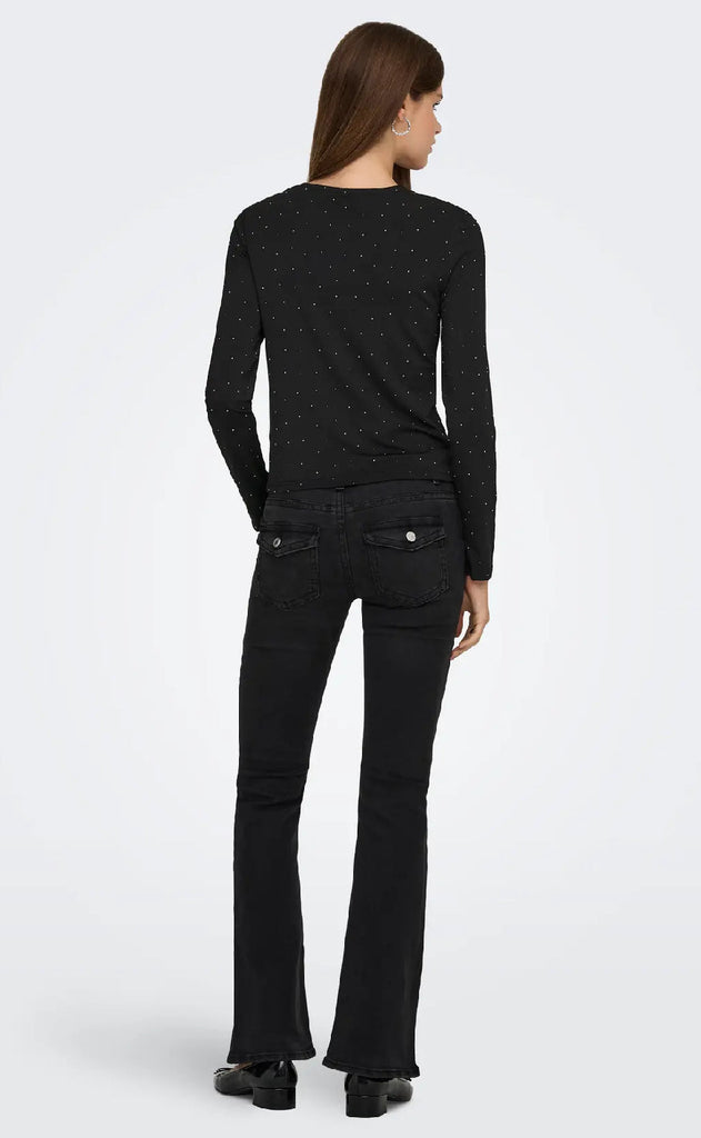 ONLY Bluse - Zita - Black Silver Rhinstones