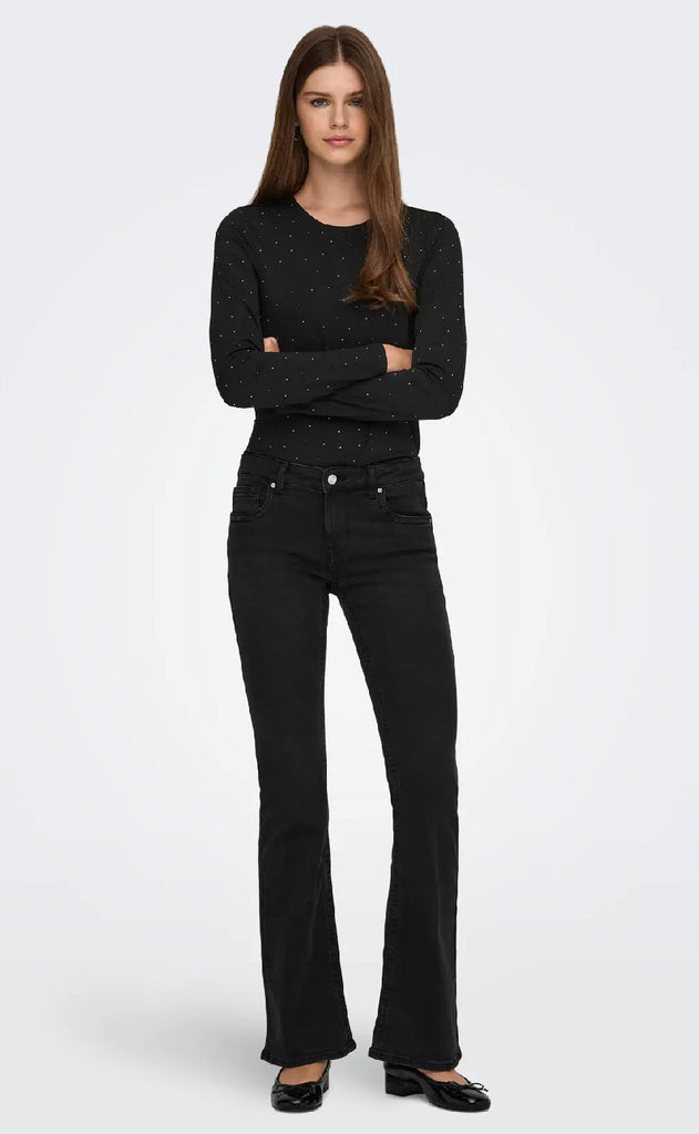 ONLY Bluse - Zita - Black Silver Rhinstones