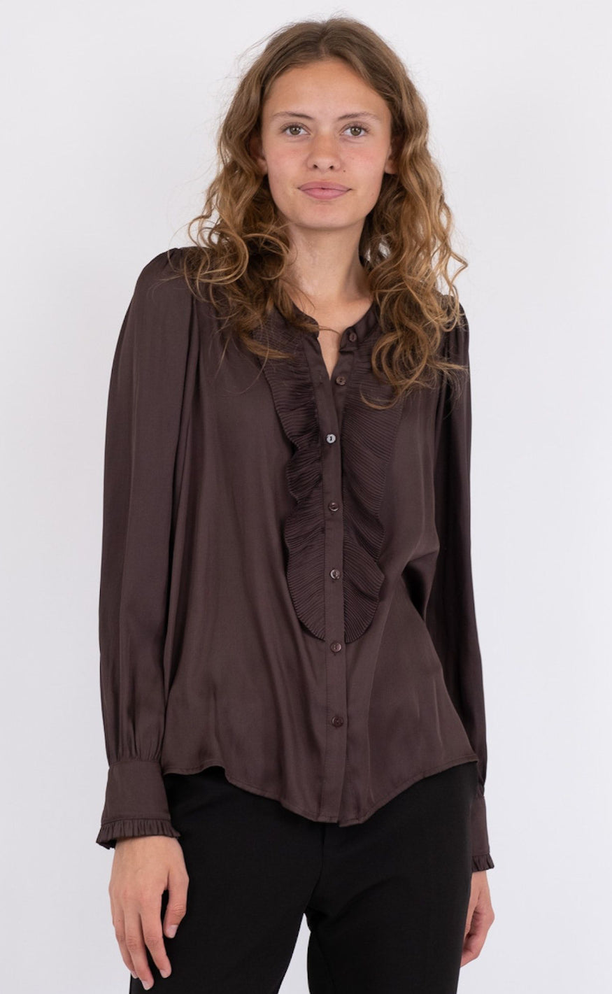 Neo Noir Bluse - Zola - Dark Brown