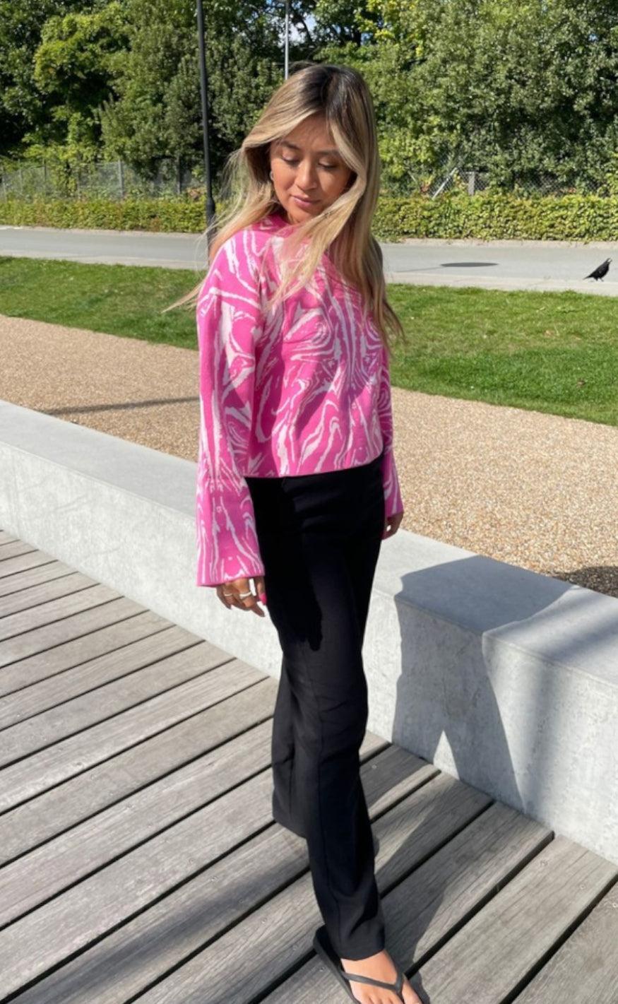 A-View Bluse - Kira Swirly Blouse - Pink