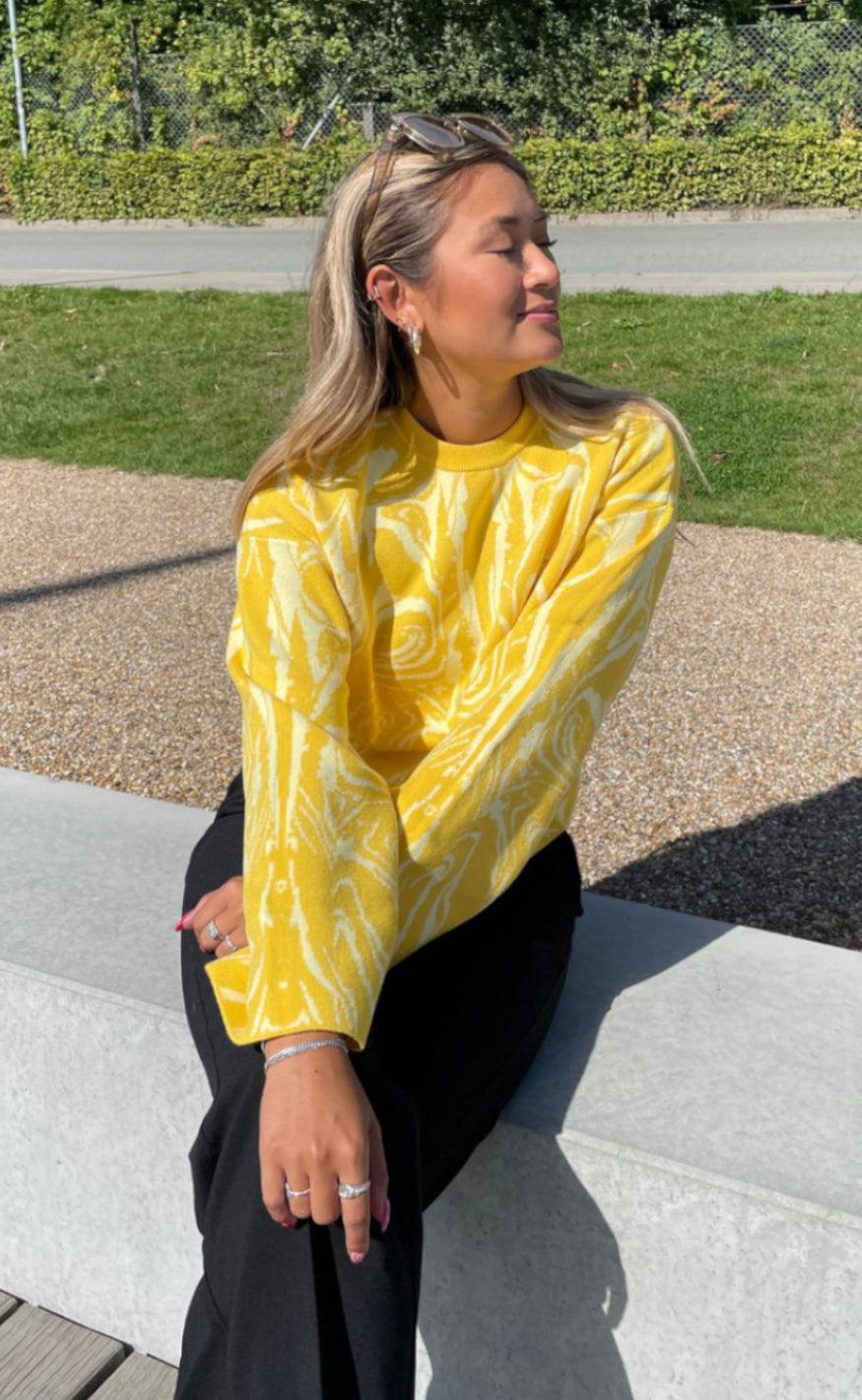 A-View Bluse - Kira Swirly Blouse - Yellow