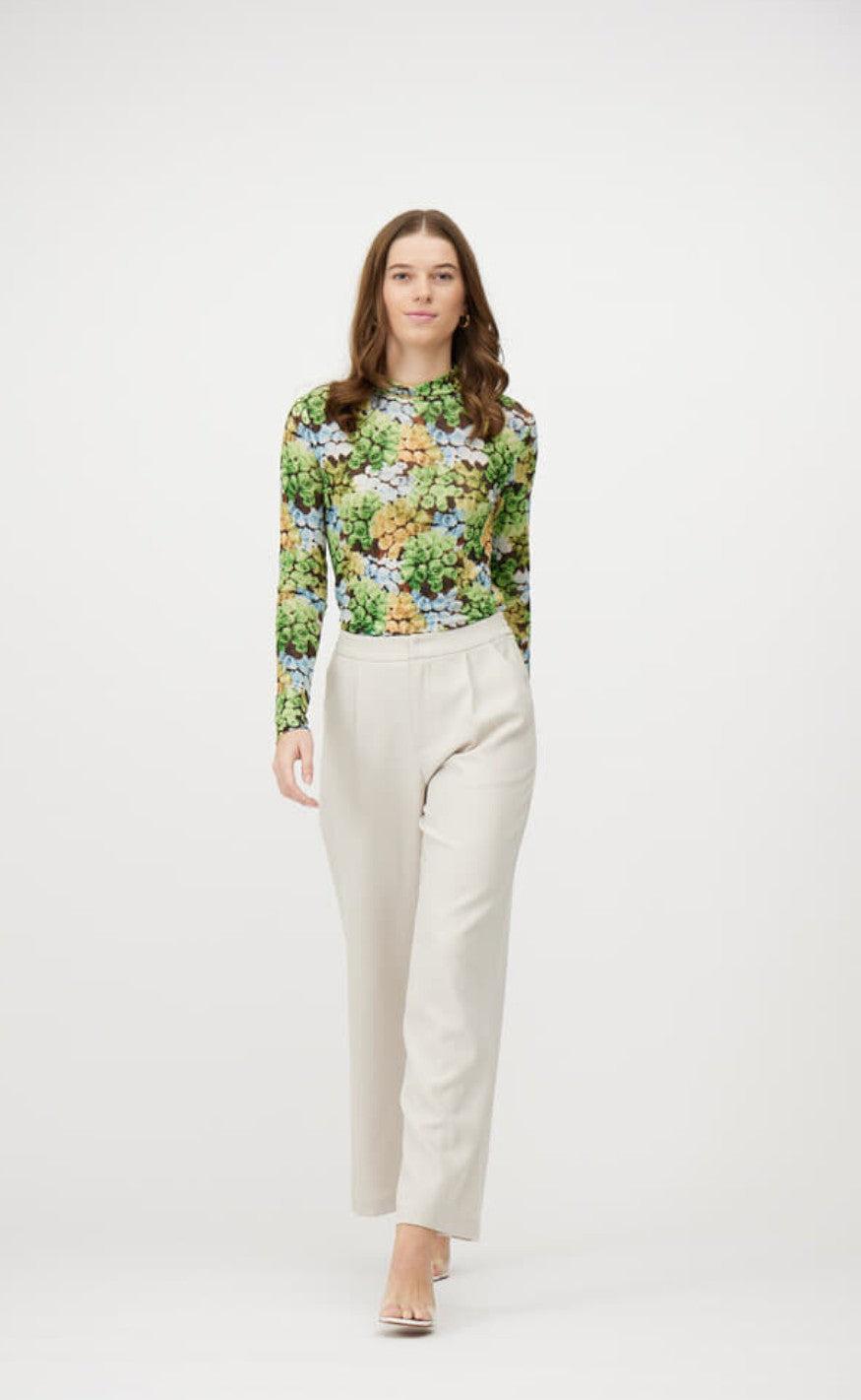 A-View Bluse - Lulu - Multicolor Green