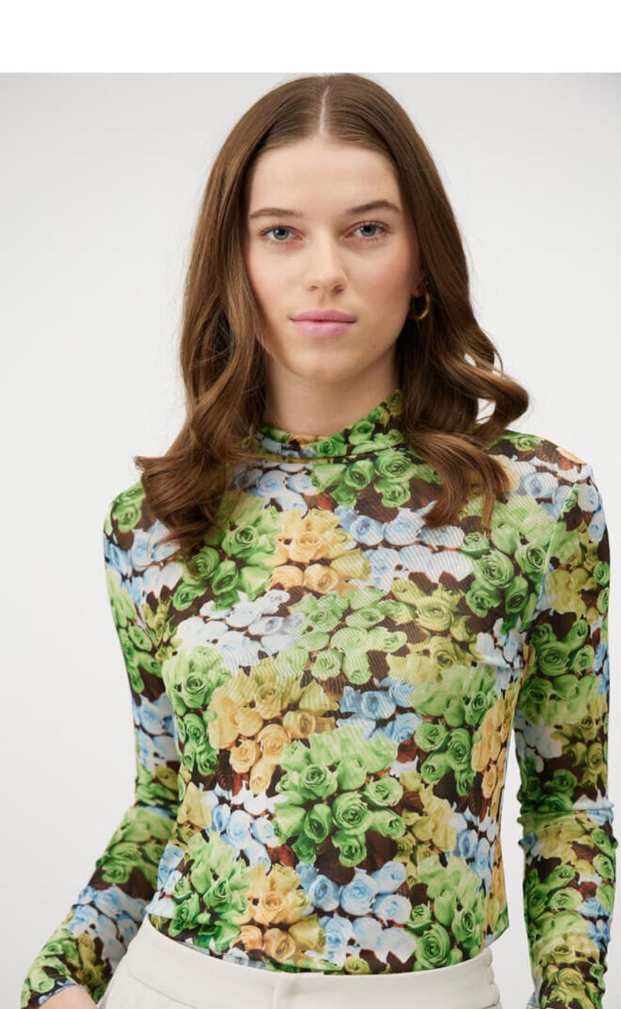 A-View Bluse - Lulu - Multicolor Green