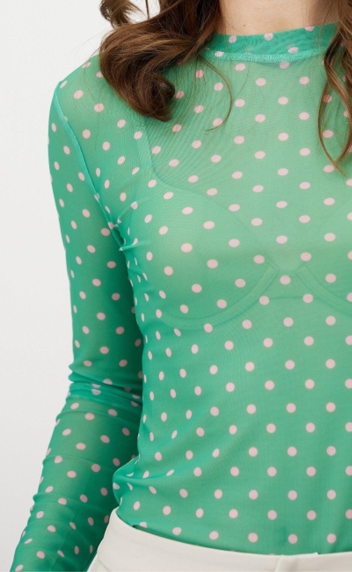 A-View Bluse - Silke Mesh - Green