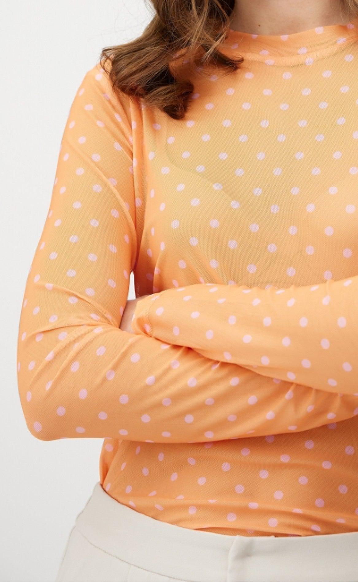A-View Bluse - Silke Mesh - Orange