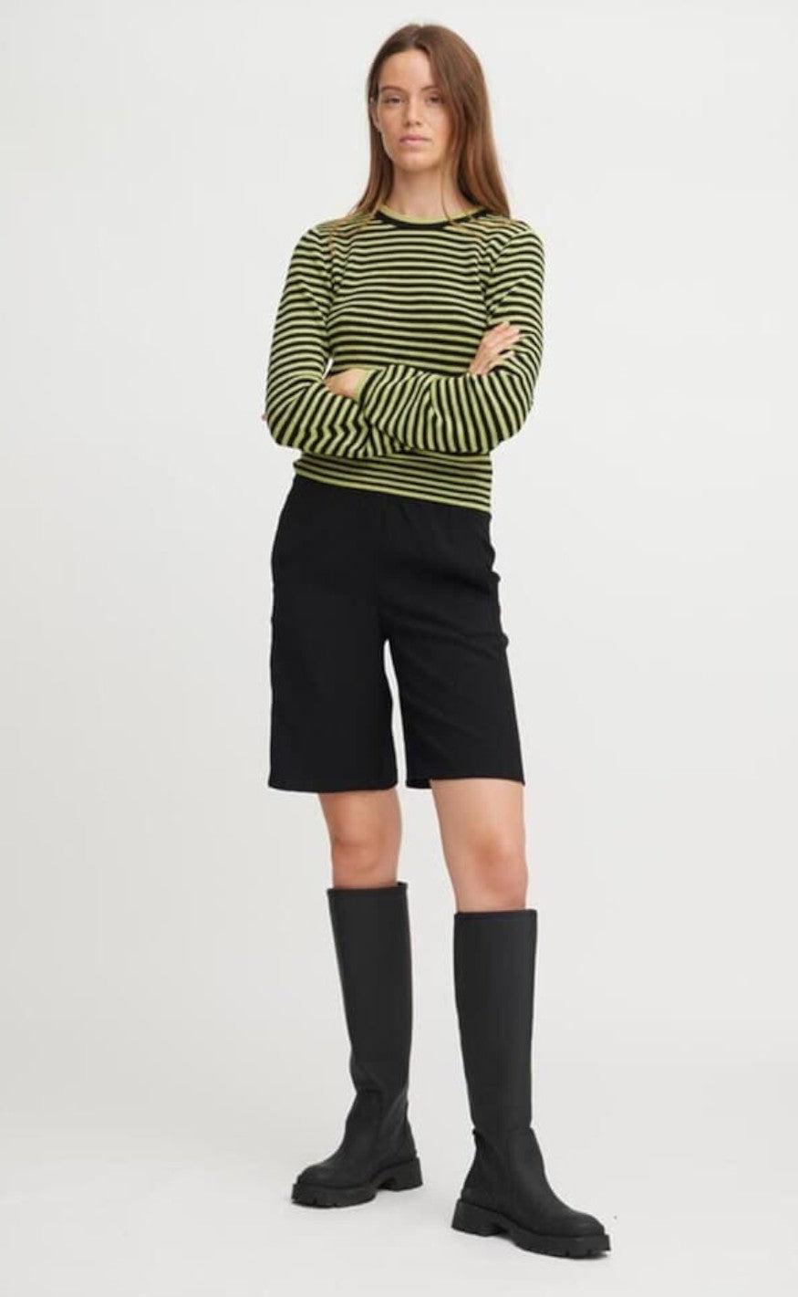 A-View Bluse - Violet Knit Blouse - Black/Green