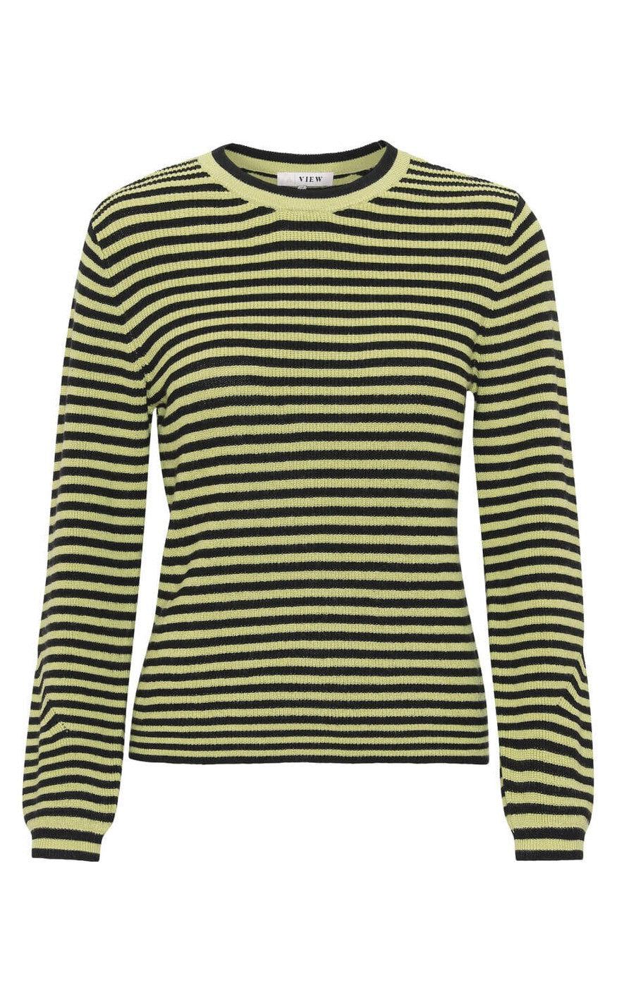 A-View Bluse - Violet Knit Blouse - Black/Green