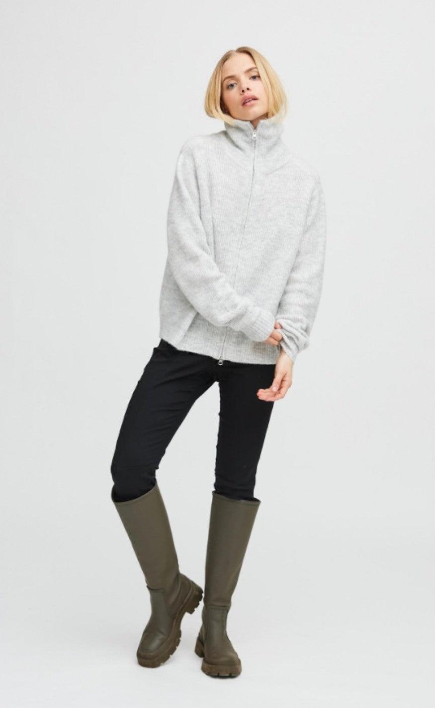 A-View Cardigan - Patty - Light Grey Melange