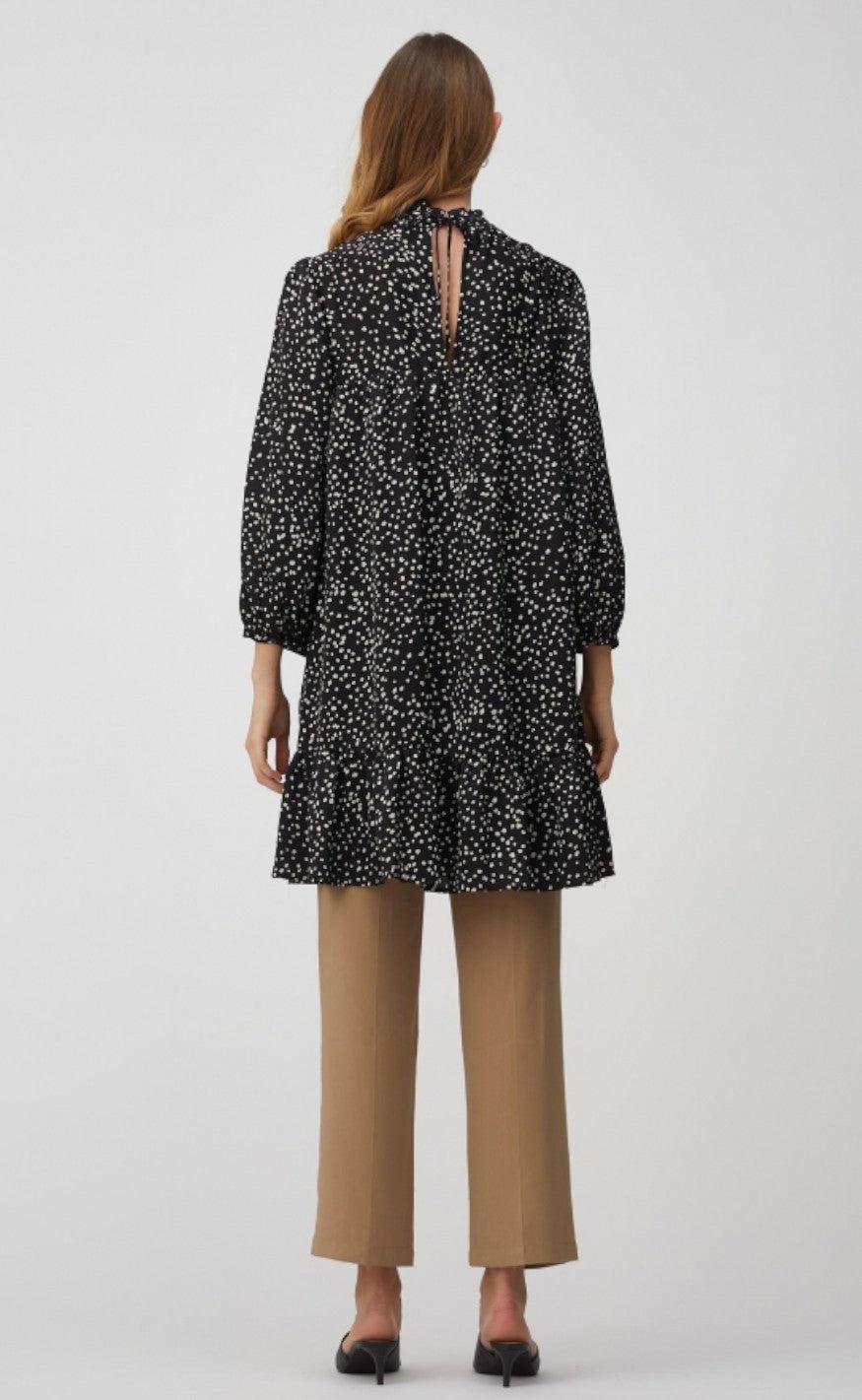 A-View Kjole - Jill - Black With White Dots