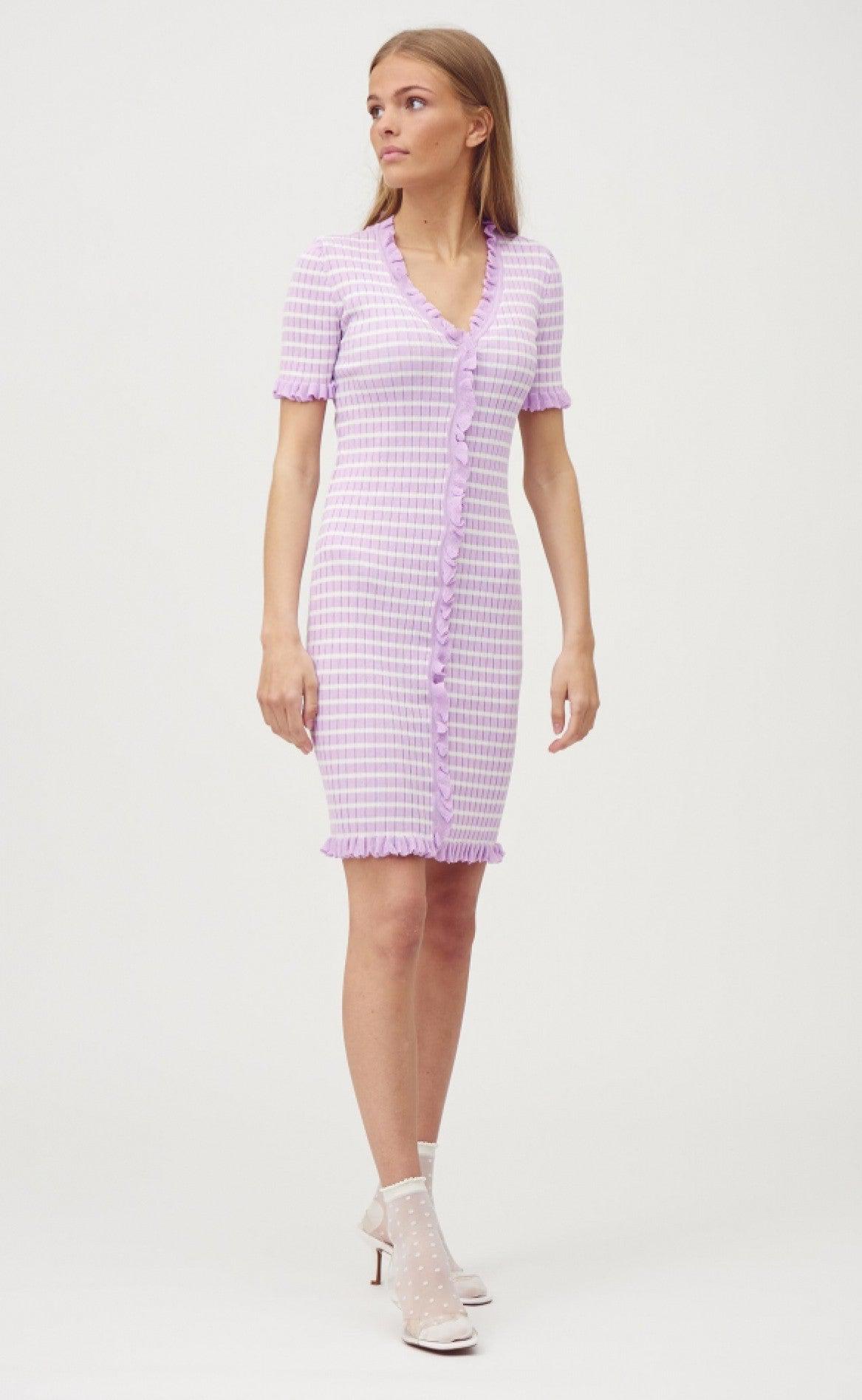 A-View Kjole - Sabia - Lavender/Off White
