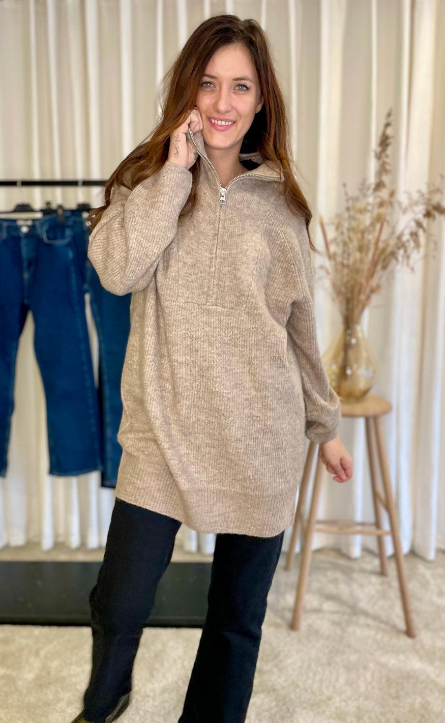 A-View Pullover - Pearl - Warm Camel/Khaki