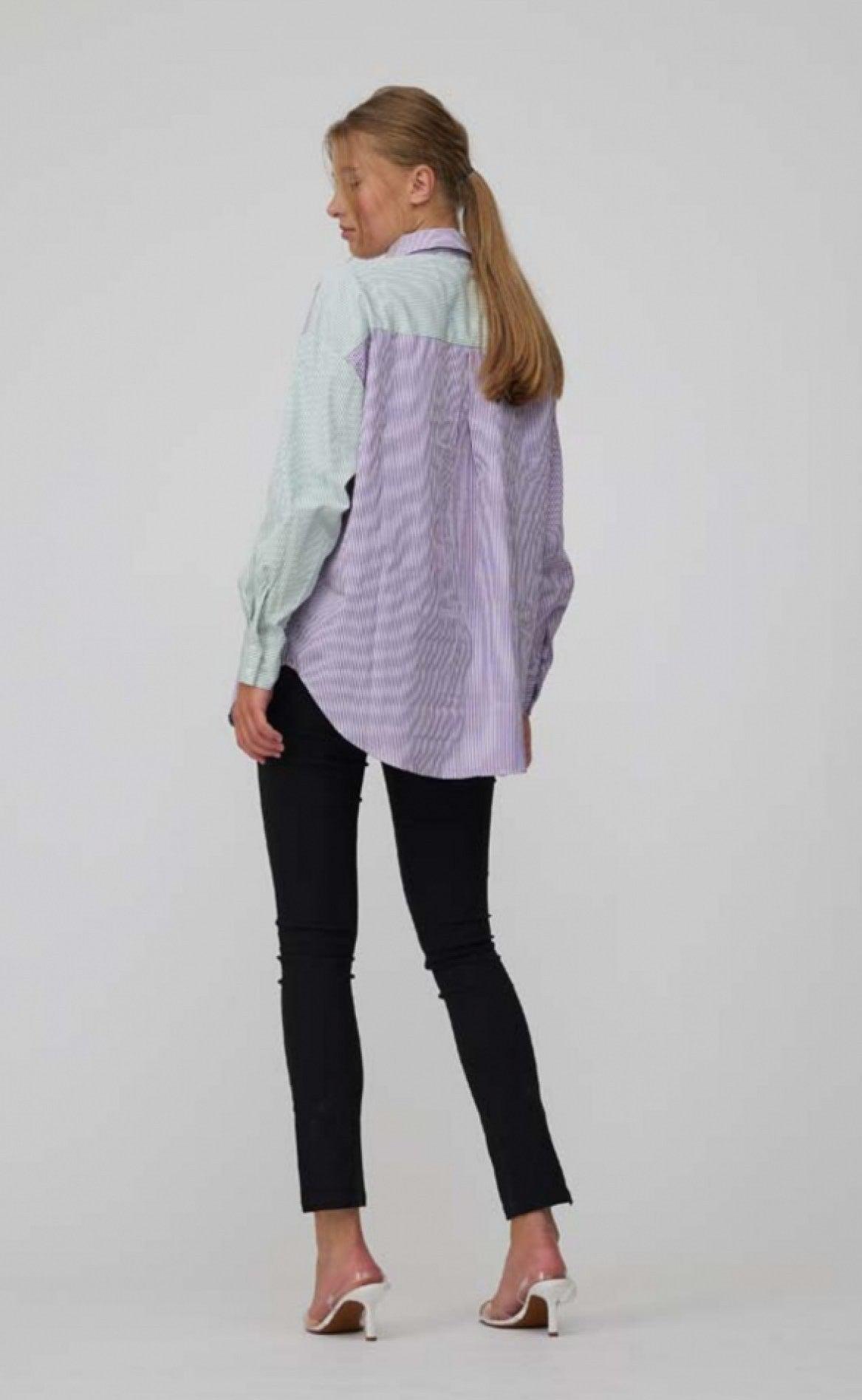 A-View Skjorte - Jacobina - Purple/Mint/Rose