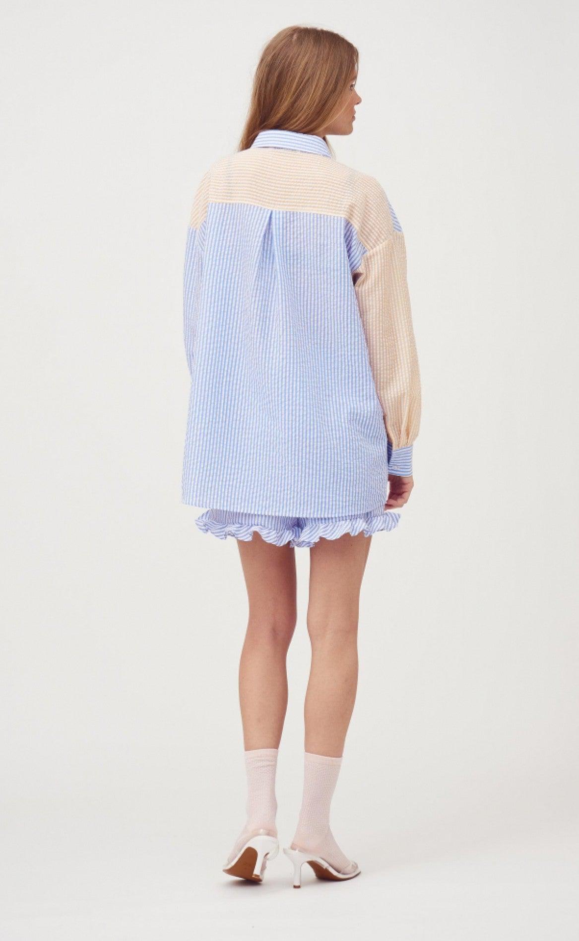 A-View Skjorte - Mila - Light Blue/Yellow