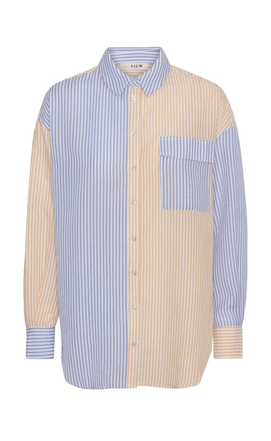 A-View Skjorte - Mila - Light Blue/Yellow