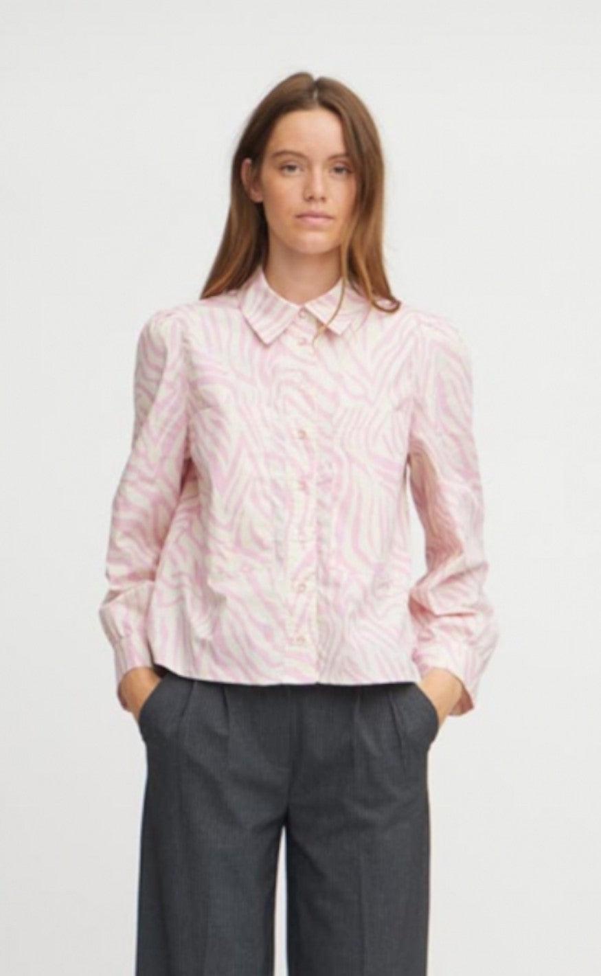 A-View Skjorte - Tessie - Pink/White