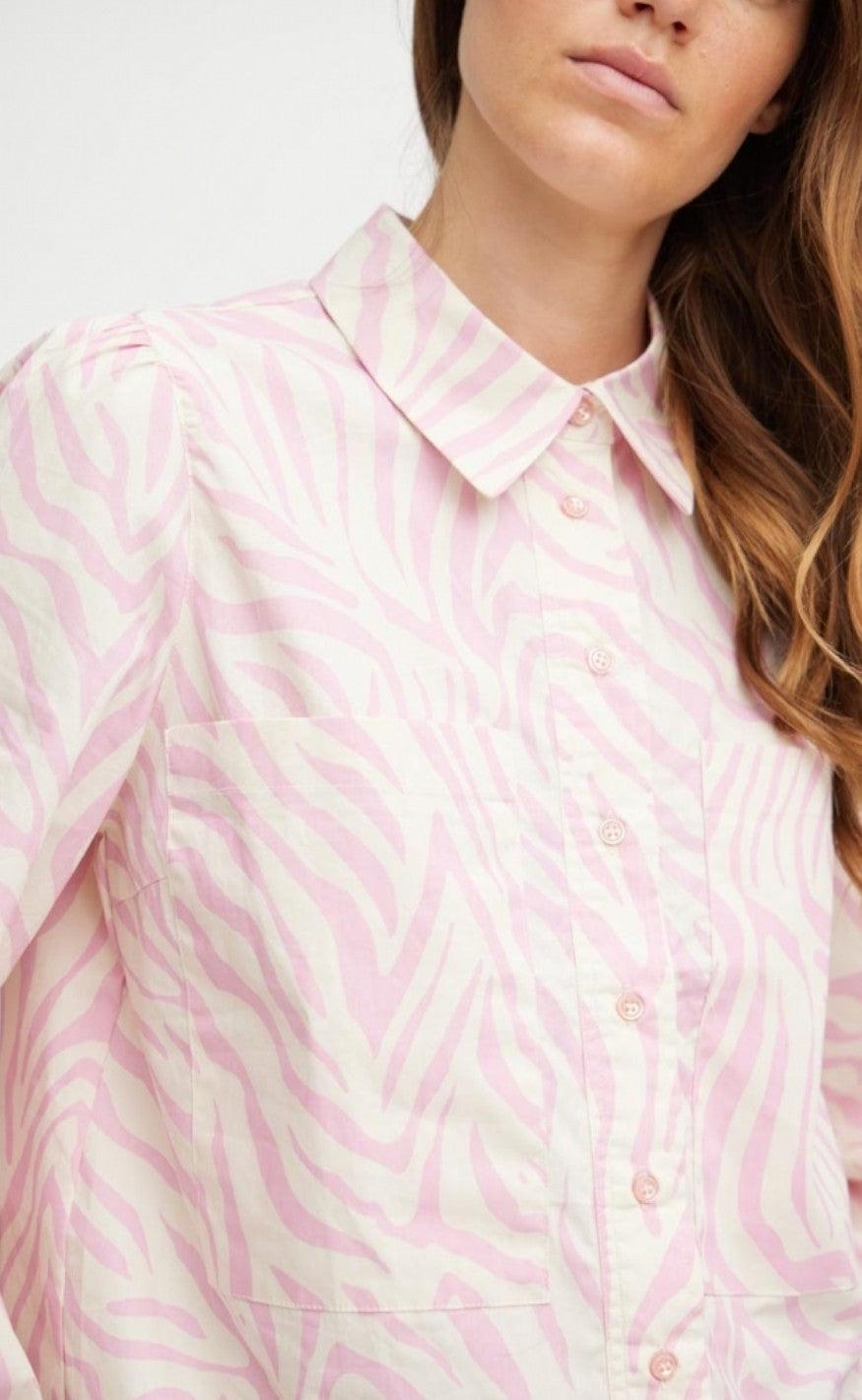 A-View Skjorte - Tessie - Pink/White