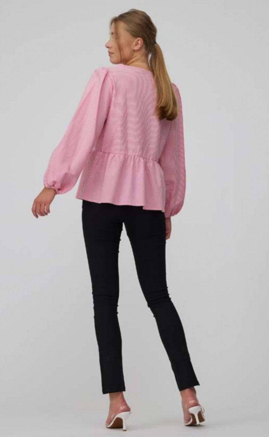 A-view Bluse - Sara LS - Red