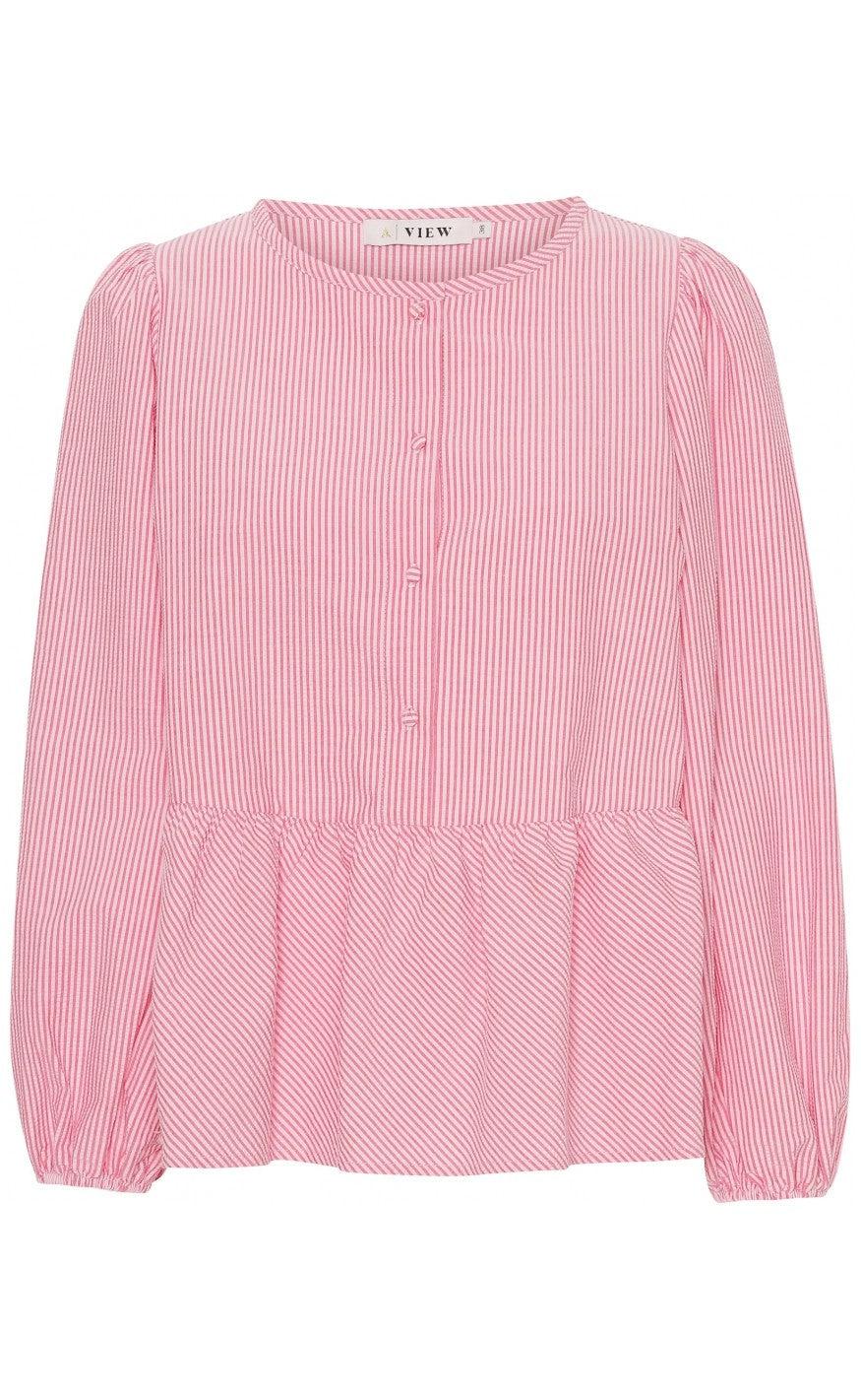 A-view Bluse - Sara LS - Red