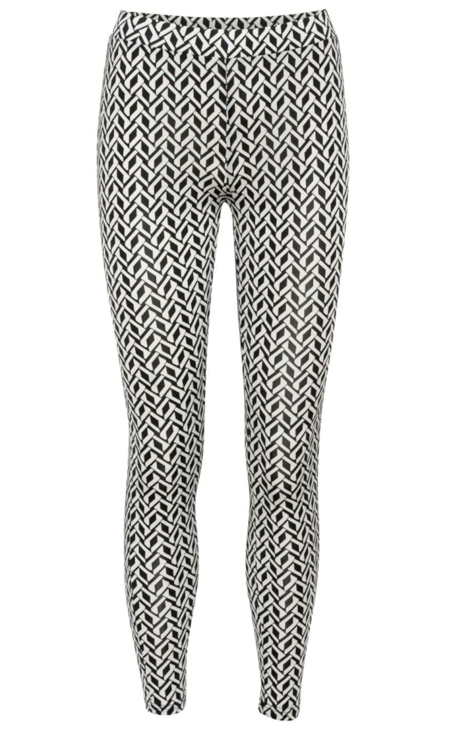 A-view Leggings - Scarlet - Black/White