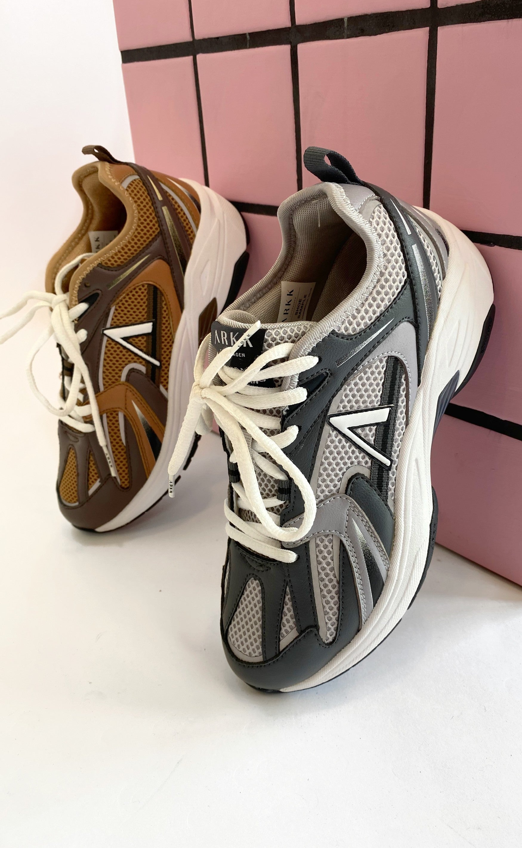ARKK Copenhagen Sneakers - Oserra Mesh - Tobacco Brown Dark Earth Black