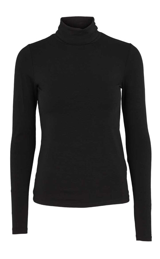 Basic Apparel Bluse - Joline T-neck - Black