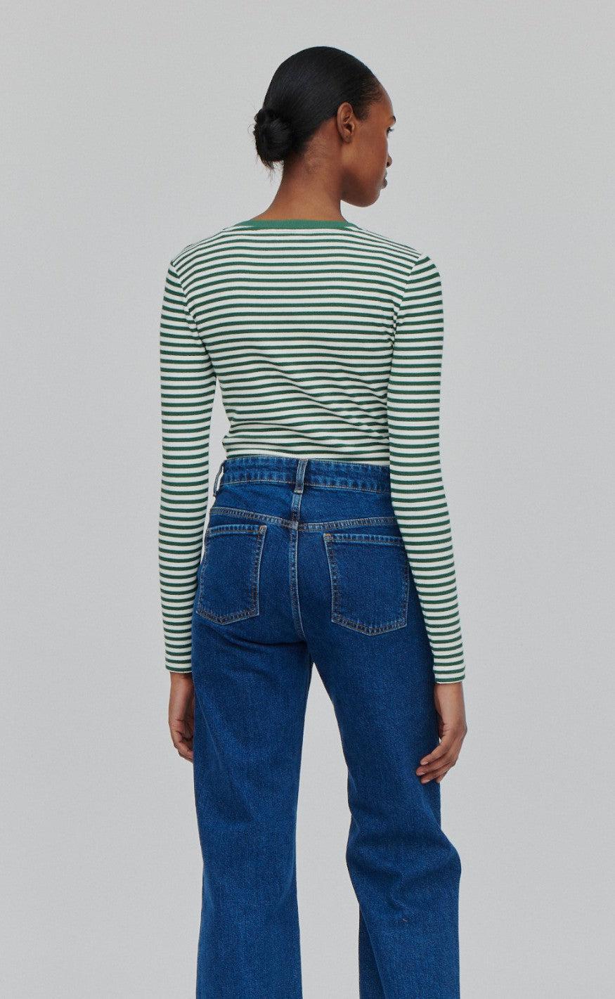 Basic Apparel Bluse - Ludmilla - Eden/Whisper White
