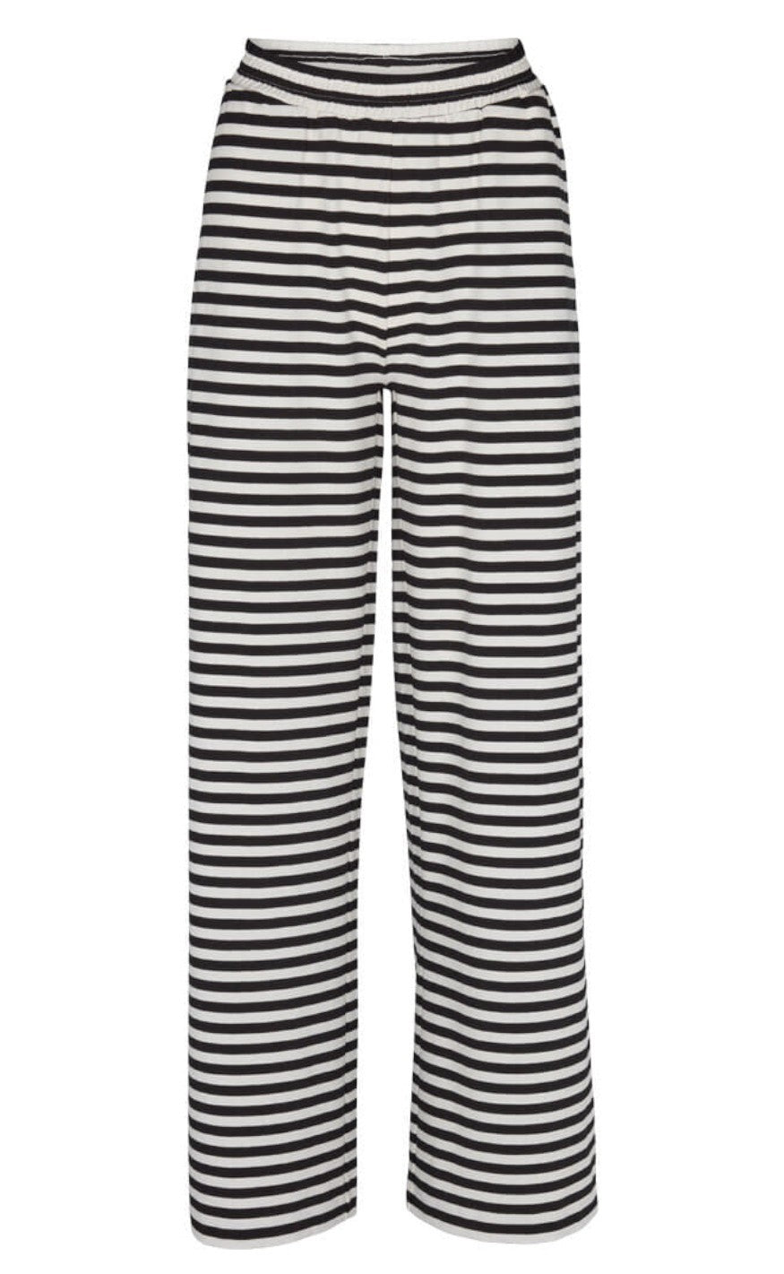 Basic Apparel Bukser - Elba - Black/Off-White