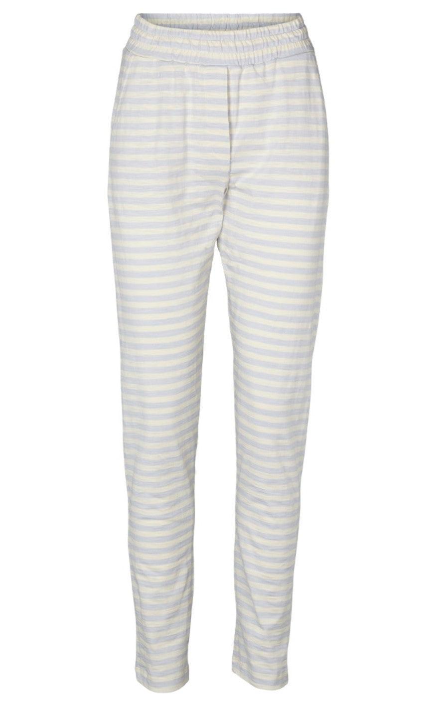 Basic Apparel Bukser - Saga Striped - Arctic Ice